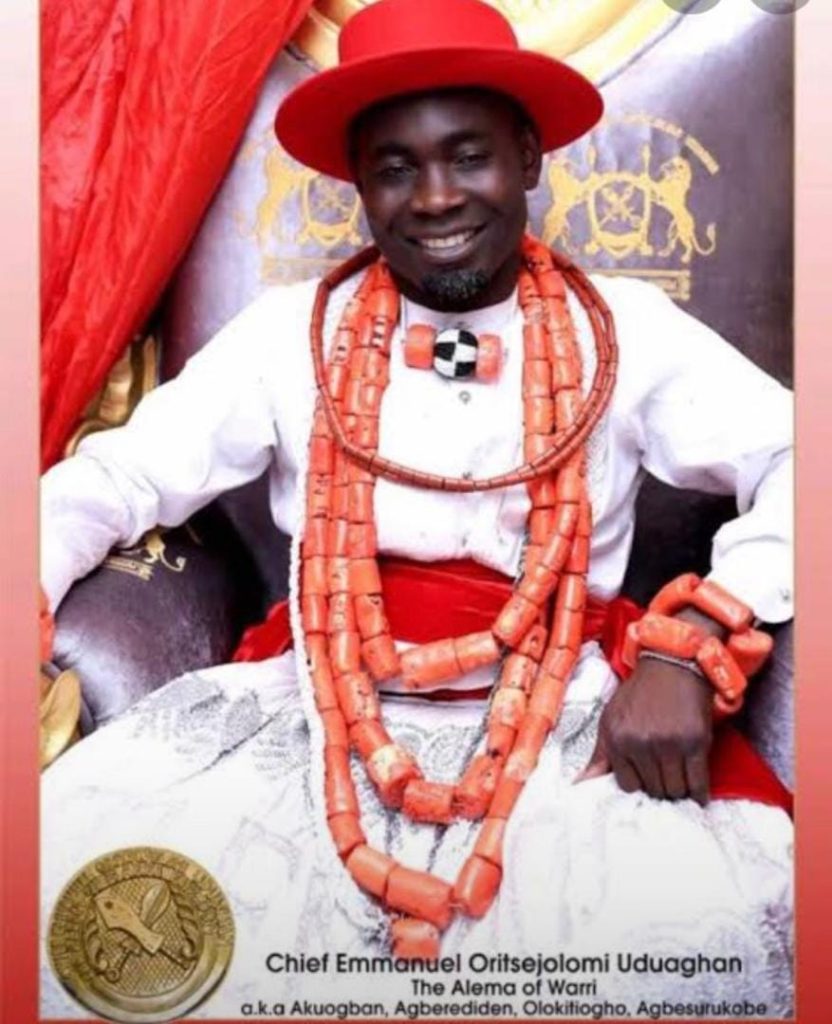 Alema of Warri, Chief Emmanuel Oritsejolomi Uduaghan, receives Ohinoyi of Ebiraland