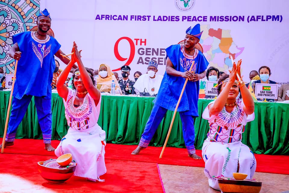 HOW WOMEN CAN CONTRIBUTE TO A PEACEFUL SOCIETY, BY PRESIDENT BUHARI TO AFRICAN FIRST LADIES