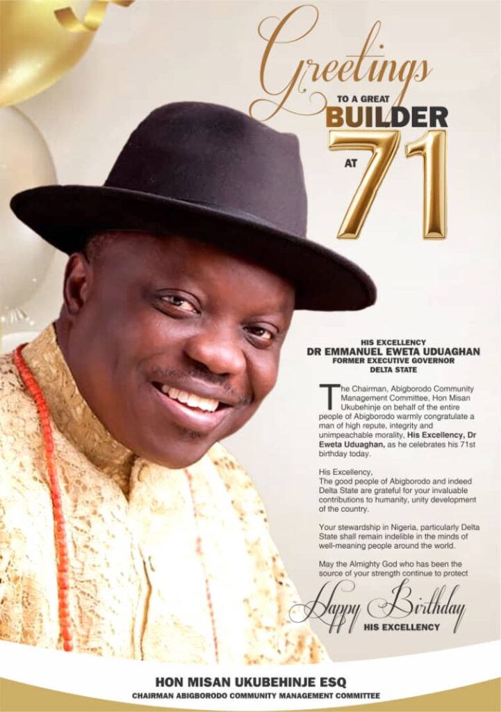 GREETINGS TO A GREAT BUILDER AT 71