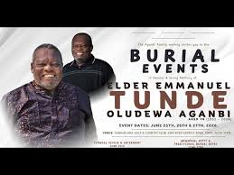 CANAAN LAND GOLF COURSE AND COUNTRY CLUB BOT MEMBER, TUNDE AGANBI, FOR BURIAL JUNE 26